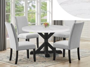 1320RD-5P/1320 VARLEY ROUND MARBLE DINING GROUP