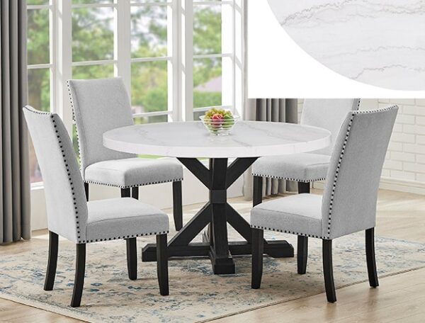 1320RD-5P/1320 VARLEY ROUND MARBLE DINING GROUP