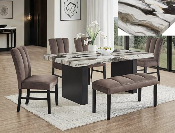 1420.jpg 1420-6P VEGA FAUX MARBLE DINING GROUP