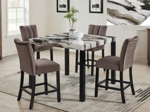 1720-5P VEGA FAUX MARBLE CT HT DINING