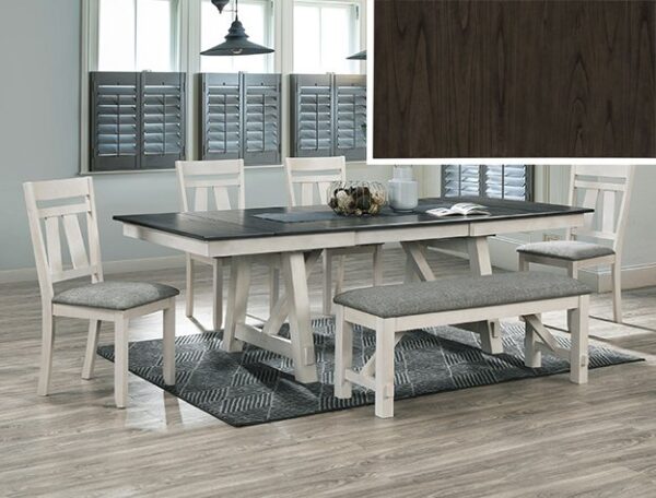 2158CG.jpg 2158CG-6P MARIBELLE 6P W/BENCH CHALK WARMGREY