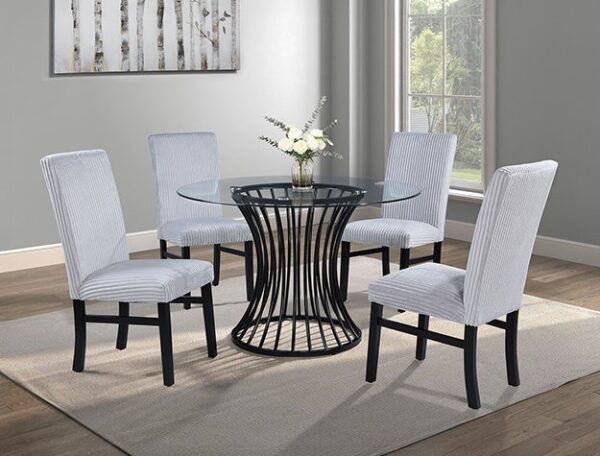 2202-5P/LG TRACY DINING GROUP LIGHT GREY