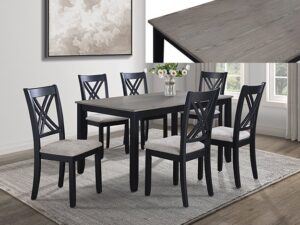 2430SET-LG ELOISE 7-PK DINETTE SET LIGHT GREY