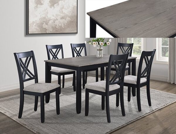 2430SET-LG ELOISE 7-PK DINETTE SET LIGHT GREY