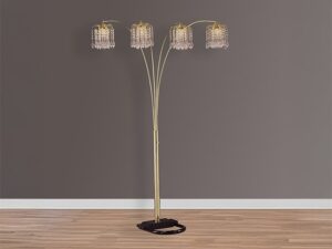 4893G RAIN DROP ARC LAMP 84"H GOLD