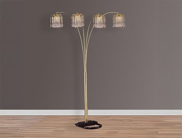 4893G RAIN DROP ARC LAMP 84"H GOLD