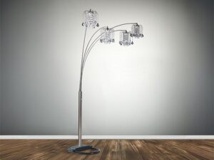 4893PEW RAIN DROP ARC LAMP 84"H PEWTER