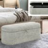 4924LG-BENCH PHILIPA STORAGE BENCH-L.GREY TWEED