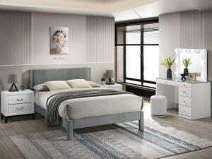 5097LG LUCIA BED FRAME LIGHT GRAY