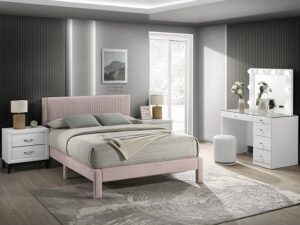 5097PK LUCIA BED FRAME PINK