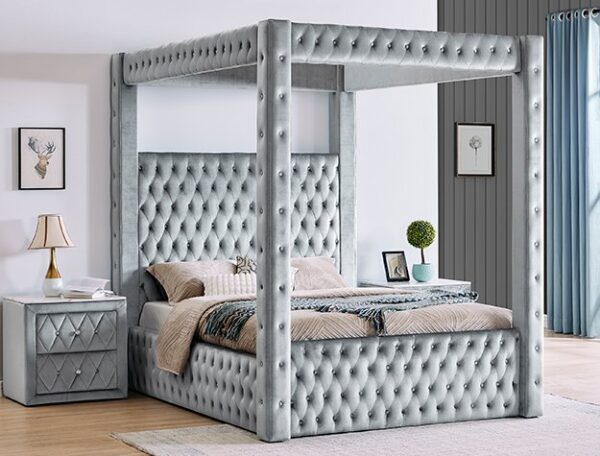 5114GY.jpg 5114GY ANNABELLE CANOPY BED GREY