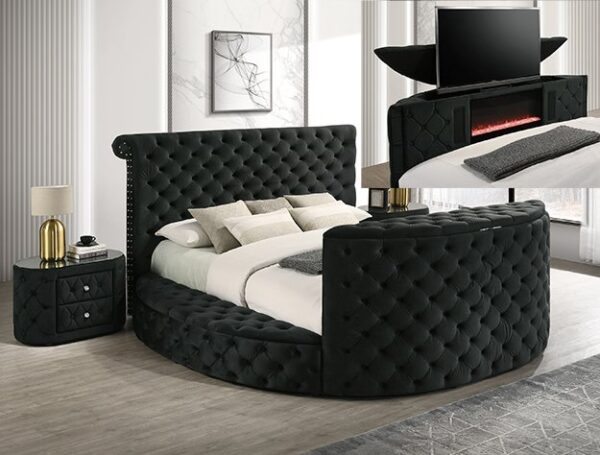 5212BK.jpg 5212BK VOLTARE FIREPLACE/TV LIFT BED BLACK