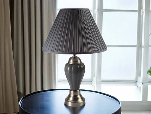 6115-GY.jpg 6115GY PORCELAIN LAMP GREY