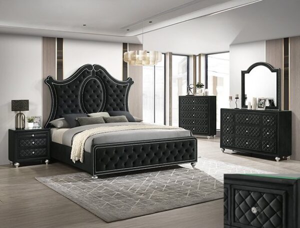 B2180.jpg SETB2180 CAMEO PANEL BEDROOM GROUP - BLACK