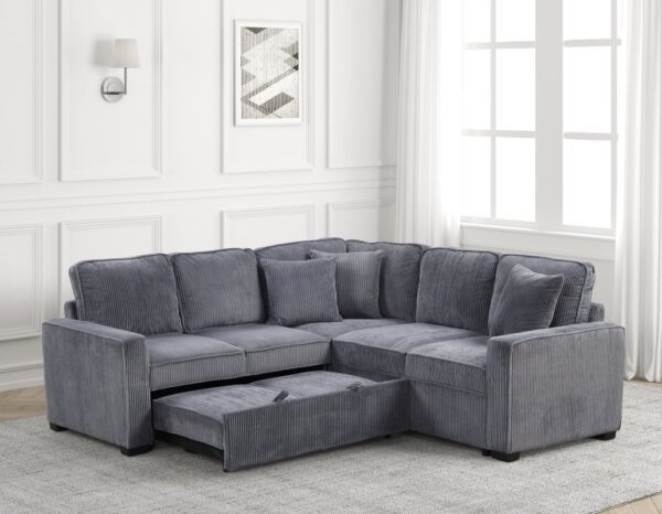areil-charcoal-2_orig.jpg Ariel Charcoal Sectional With Pull-Out Bed