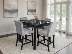 dior-onyx-gray_orig.png Dior Oynx Gray - Pub Table + 4 Chair Set