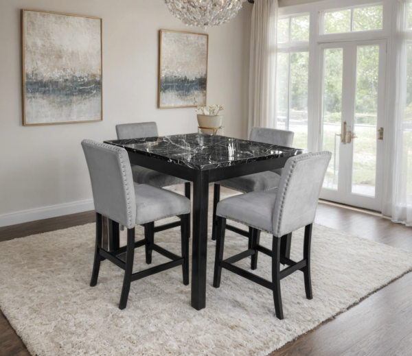 dior-onyx-gray_orig.png Dior Oynx Gray - Pub Table + 4 Chair Set