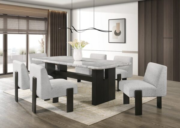 Diva- (GENUINE MARBLE) Table & 6-Chairs