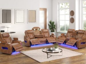 DUBAI 3PC Brown Power Reclining Set