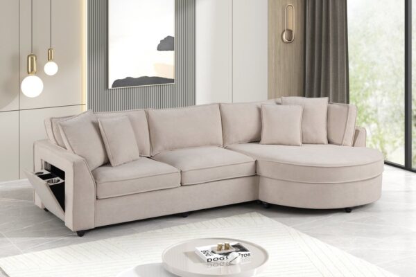 elvabeige-1-1_orig.jpg Elva Beige Sectional (w/ Reversible Chaise)