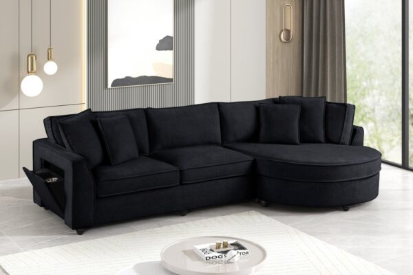 elvablack-1_orig.jpg Elva Black Sectional (w/ Reversible Chaise)