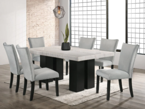 finland-gray_orig.png Finland Grey - (GENUINE MARBLE) Table & 6-Chairs