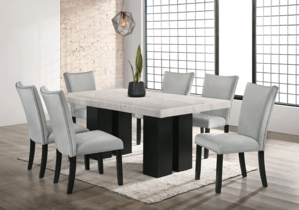 finland-gray_orig.png Finland Grey - (GENUINE MARBLE) Table & 6-Chairs