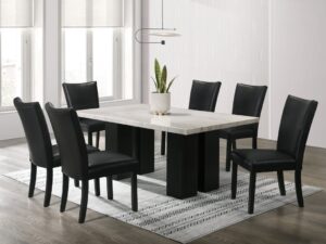 finland-pu-dining-set-1-6-without-nailhead_orig.jpg Finland PU - (GENUINE MARBLE) Table & 6-Chairs