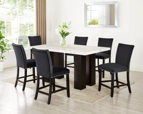 finley-black_orig.jpg Finley Black - (GENUINE MARBLE) Counter Height Table & 6 Chairs