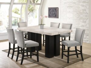 finley-silver-pub-1-6-real-marble-top_orig.jpg Finley Grey - (GENUINE MARBLE) Counter Height Table & 6 Chairs