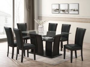 florida-crocodile-black-1-6_orig.jpg Florida - Black Dining Table + 6 Chair Set