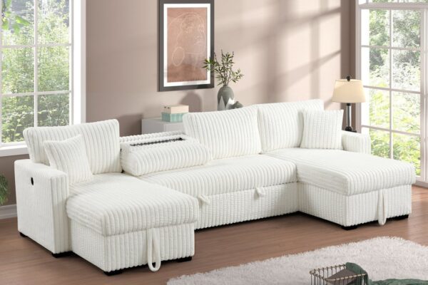 julybeige_orig.jpg July Beige Double Storage Chaise Sectional (w/ Pull Out Bed)