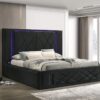 lorenzo-3730-blk-sideview-cnp-1.jpg Lorenzo Black Platform Bed (w/ LED LIGHTS & BLUETOOTH SPEAKERS) - Queen, King