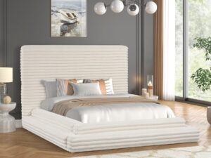 mariahbeige-3_orig.jpg Mariah Beige Platform Bed - Queen, King