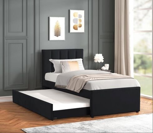 maya-black-2.jpg MAYA - Black Twin, Full Platform Bed w/ Trundle