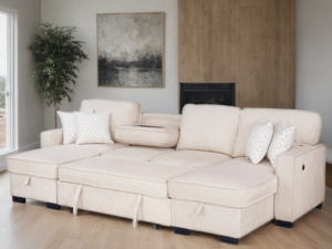 saharah-beige_orig.png Sahara Beige - Double Storage Chaise Sectional w/ Drop Down Cupholders